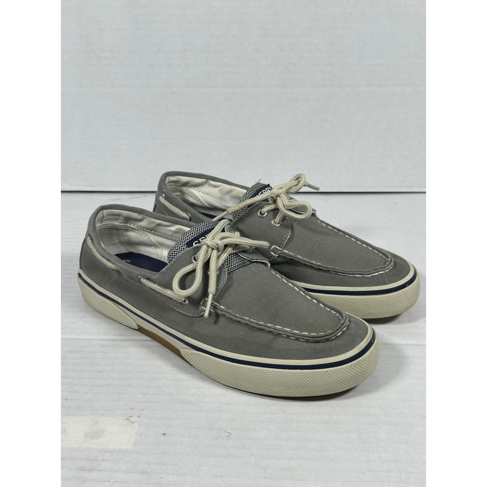 Sperry‎ Top-Sider Bahama II Mens Grey Canvas Boat Shoes Sneakers 0772830 Size 9